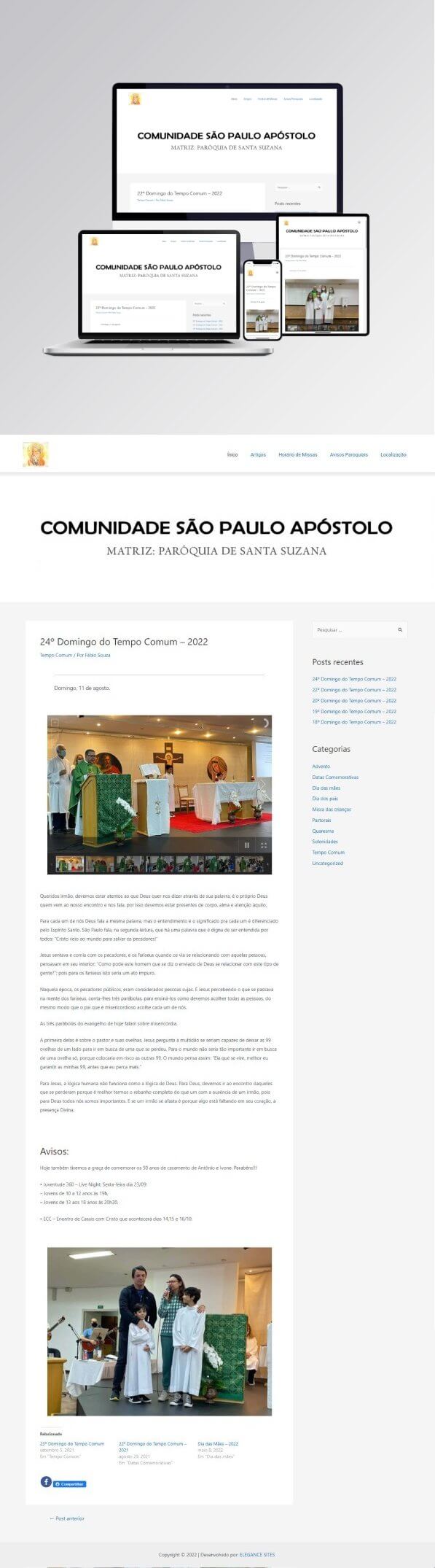 portifólio blog comunidade católica são paulo apóstolo