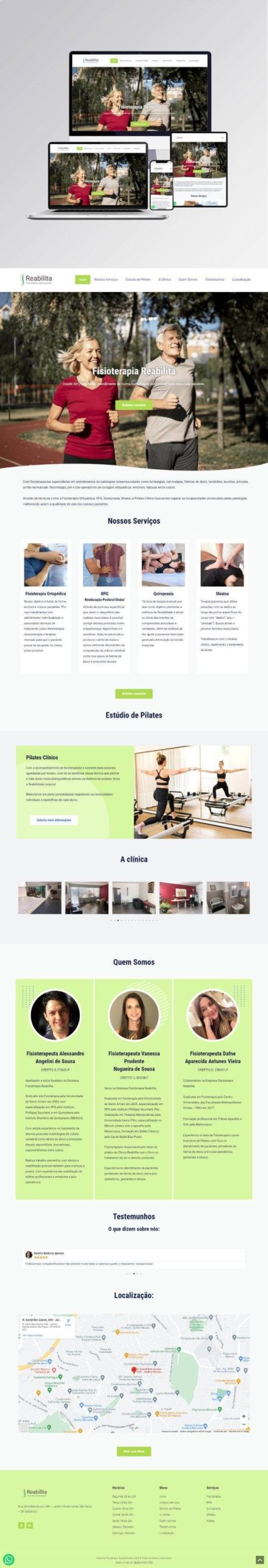 portifólio clínica fisioterapia reabilita