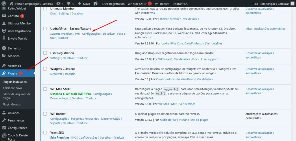 backup interno sites