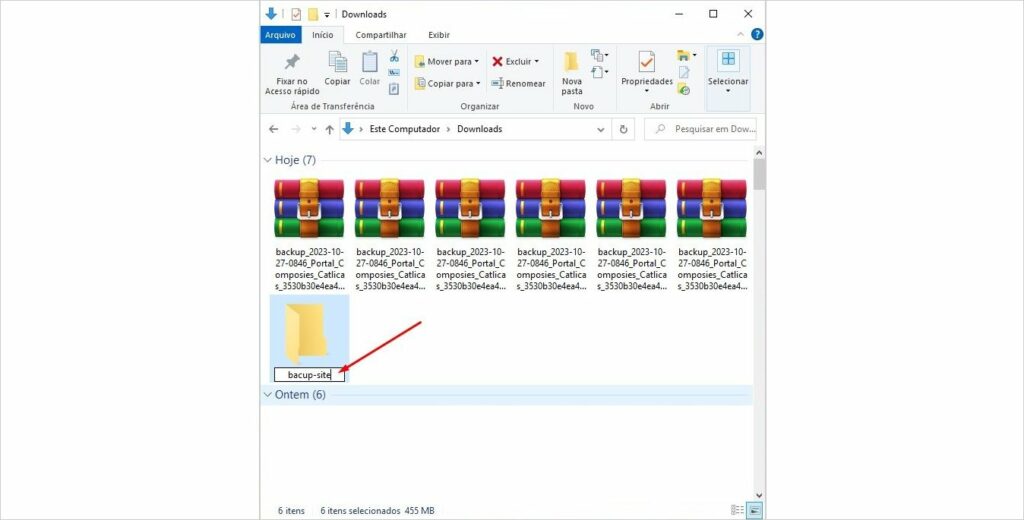 backup externo sites