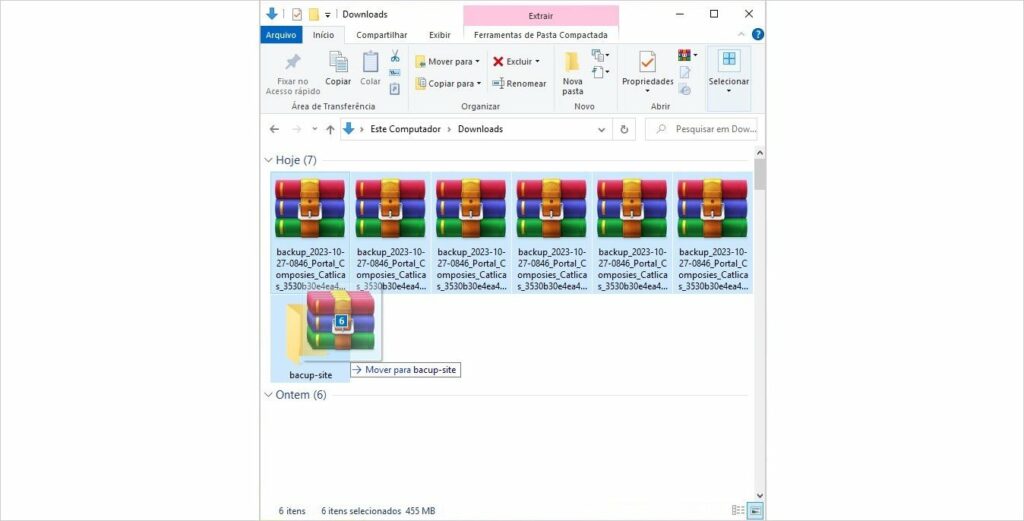 backup externo sites
